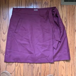JCREW Maroon Wrap skirt - size 12